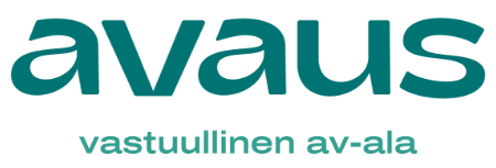 Avaus-logo tekstillä 'vastuullinen av-ala'.